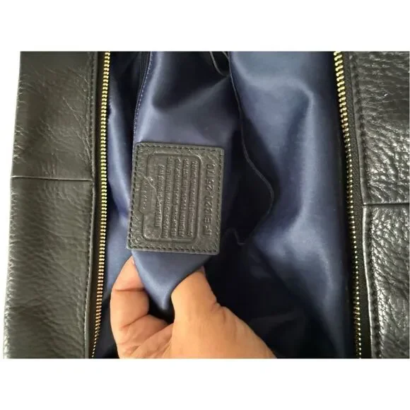 Coach 25170 Womens Black Leather Madison North South Satchel Shoulder Bag Large - Picture 8 of 12